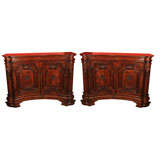 Pair of Large concave Flemish console cabinets.