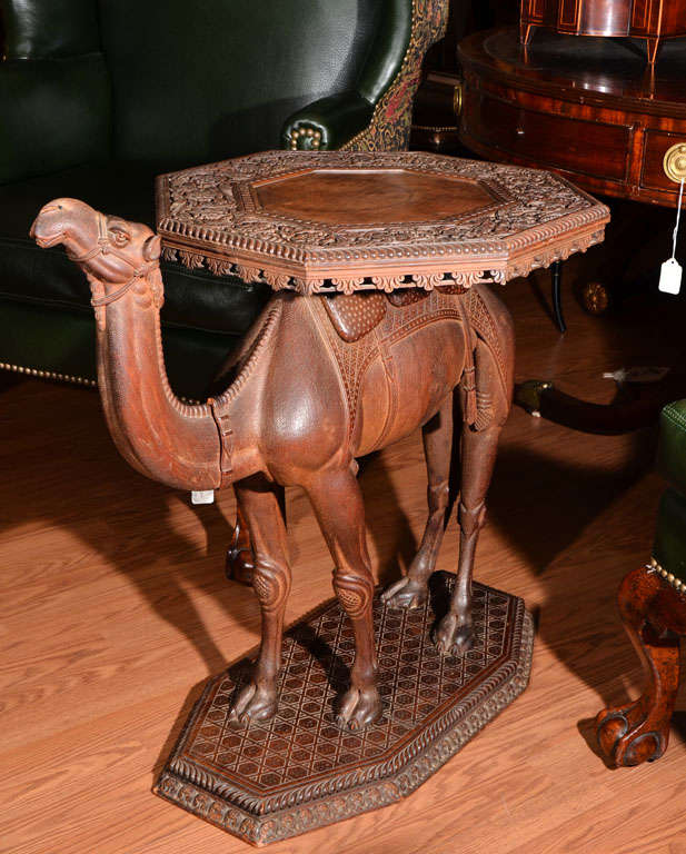 19thc  carved Anglo Indian camel table