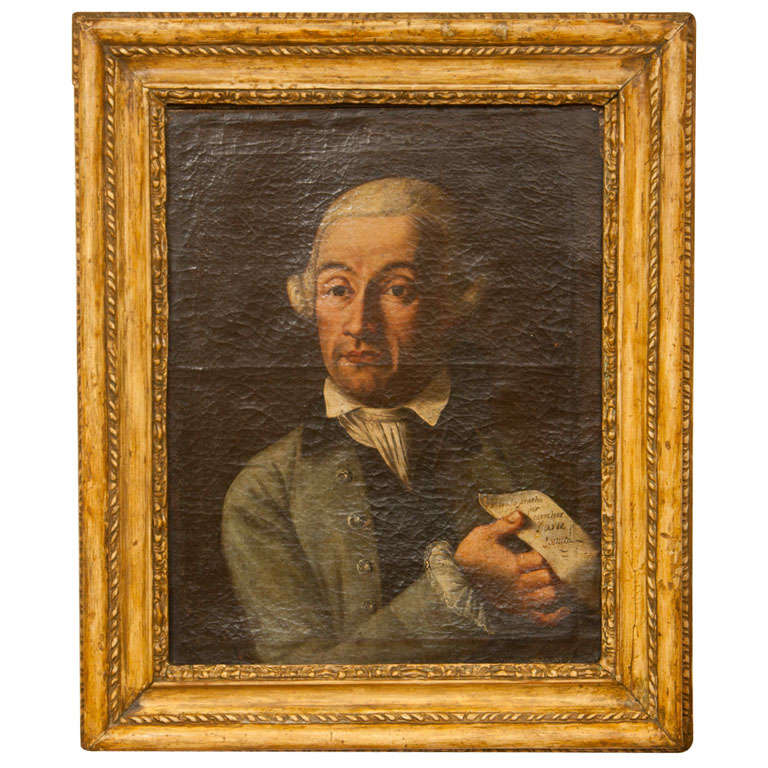 Wonderful Portrait of a Man Holding a Document For Sale