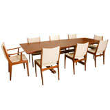 Custom made Scandinavian "cherry wood" Table  with 8 chairs