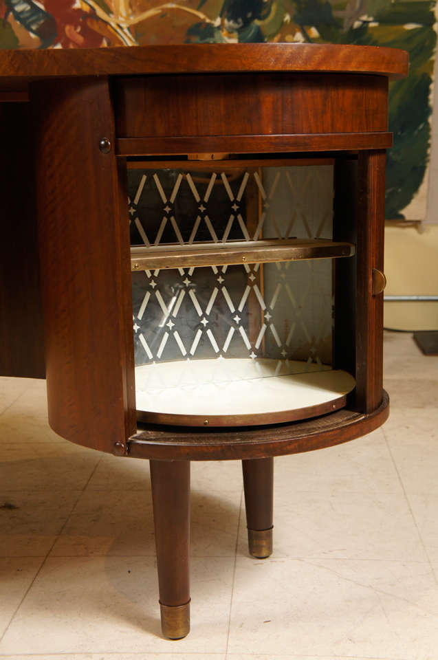 Curved Mahogany Desk by Kai Kristiansen 1