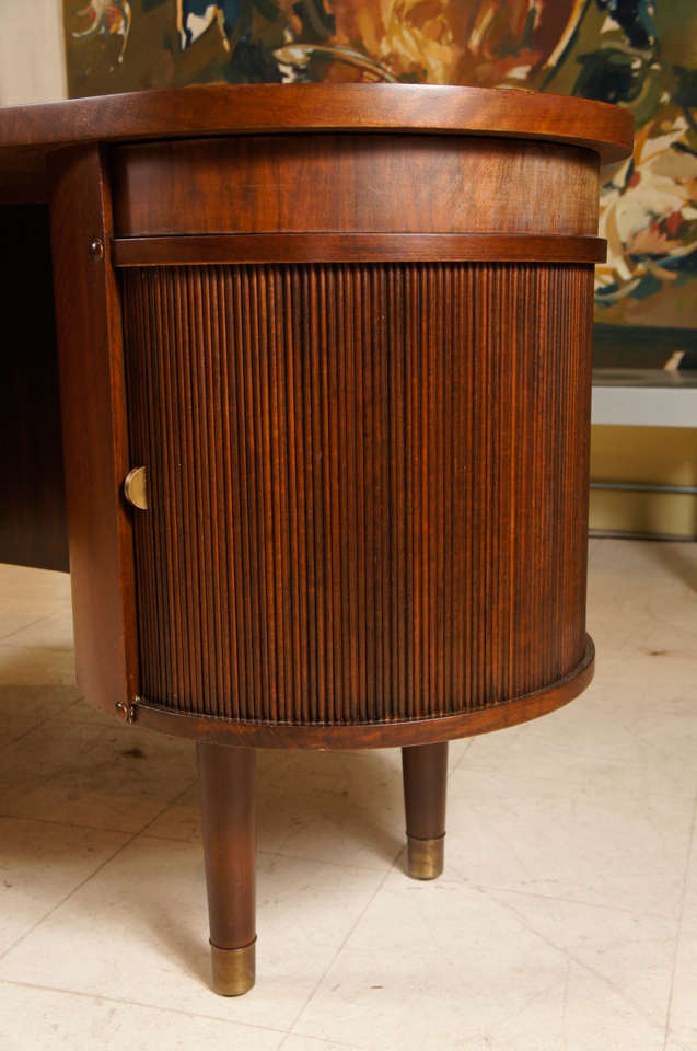 Curved Mahogany Desk by Kai Kristiansen 3