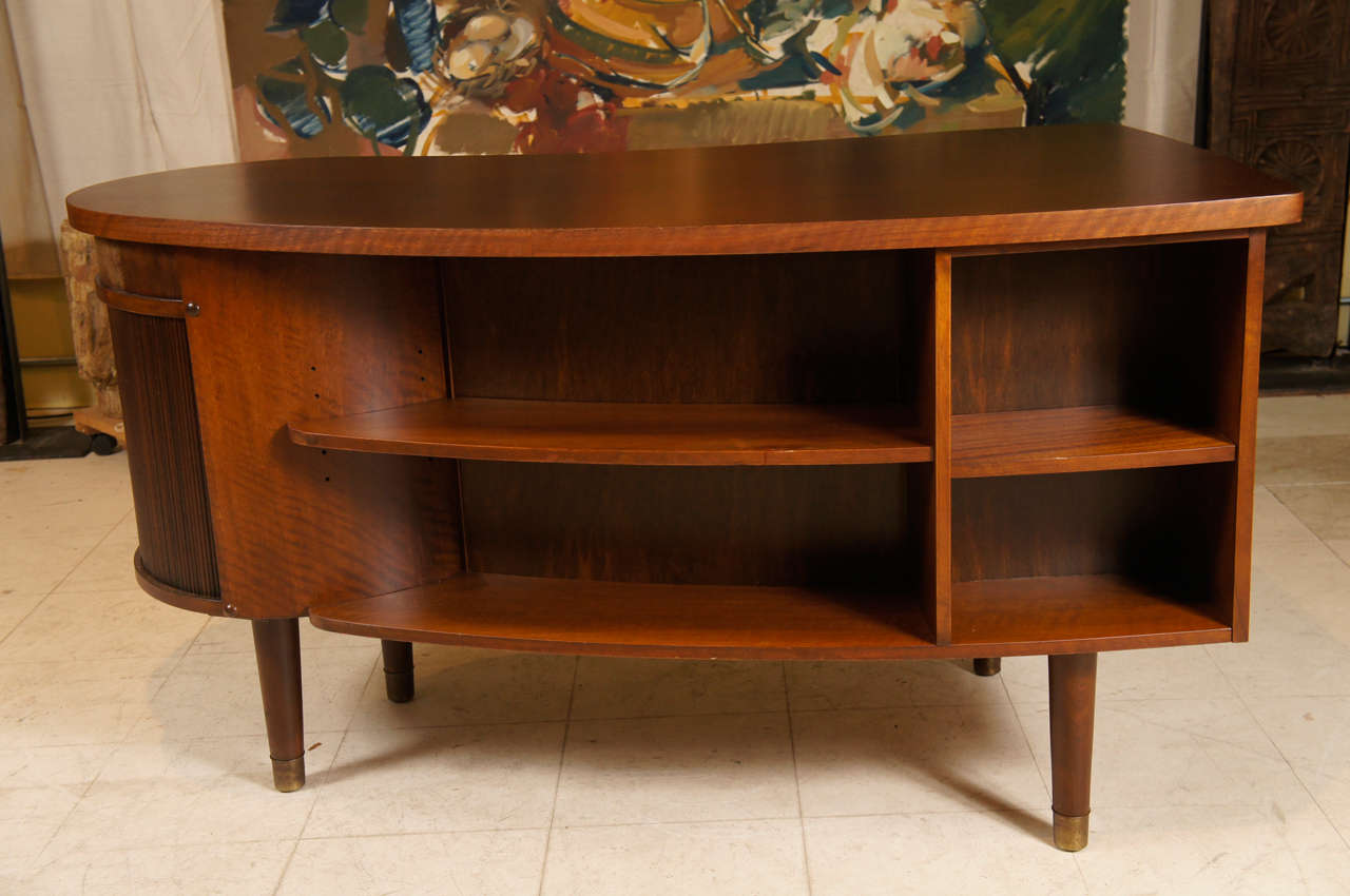 Curved Mahogany Desk by Kai Kristiansen 4
