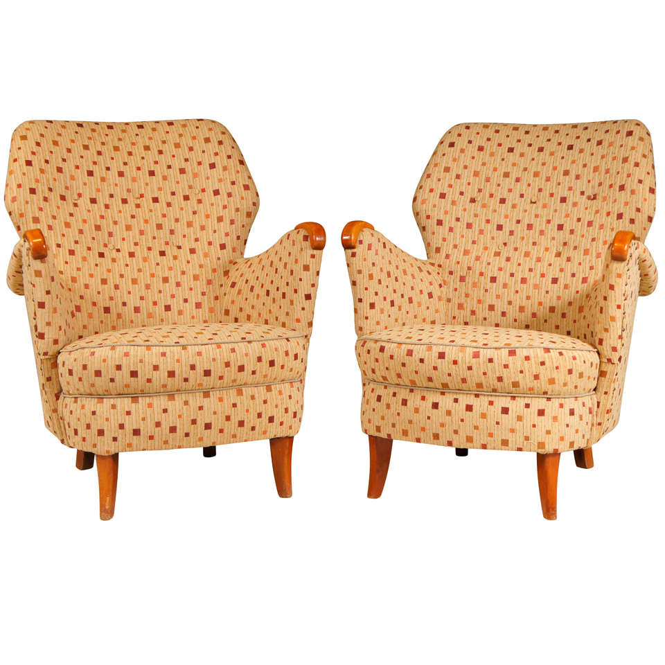 Pair of Swedish Art Deco Armchairs