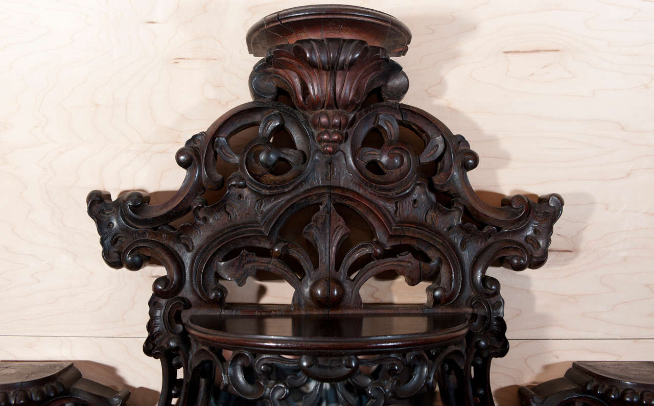 19th c. Rosewood Cabinet Based Etagere with mirror by Bembe and Kimball 1