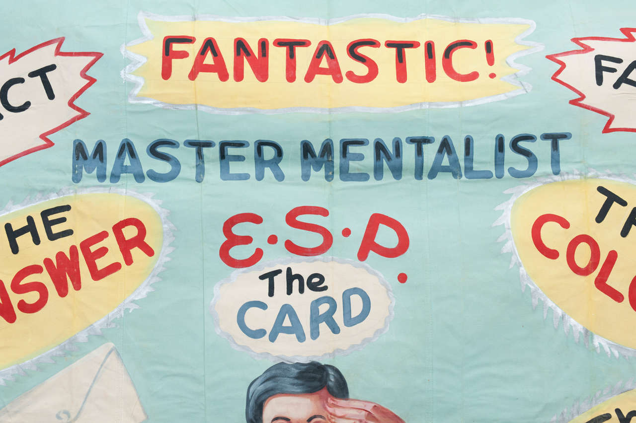 Mid-20th Century Master Mentalist Sideshow Banner by Fred G Johnson For Sale