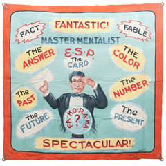 Vintage Master Mentalist Sideshow Banner by Fred G Johnson