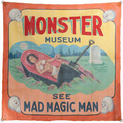 Vintage Monster Museum Carnival Banner by Fred G Johnson