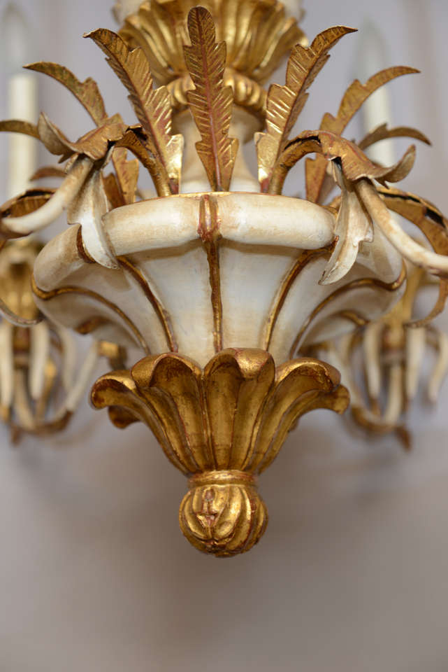 Mid-20th Century Italian Carved Pineapple Six-light Chandelier