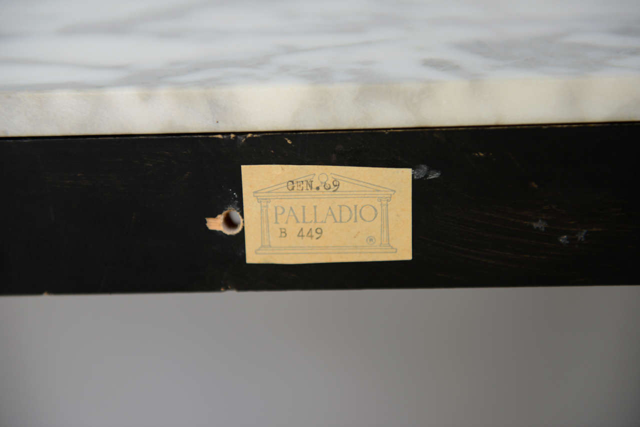 Oval Neoclassical Style Console Table with Marble Top by Palladio 3