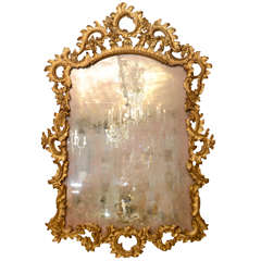 Large Carved Giltwood Italian Mirror