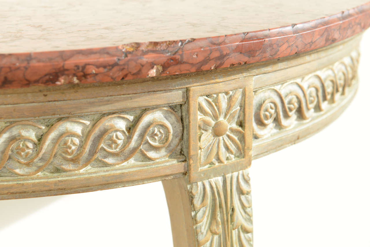 Wall Mounting 19c. Demilune Console Table In Excellent Condition In West Palm Beach, FL