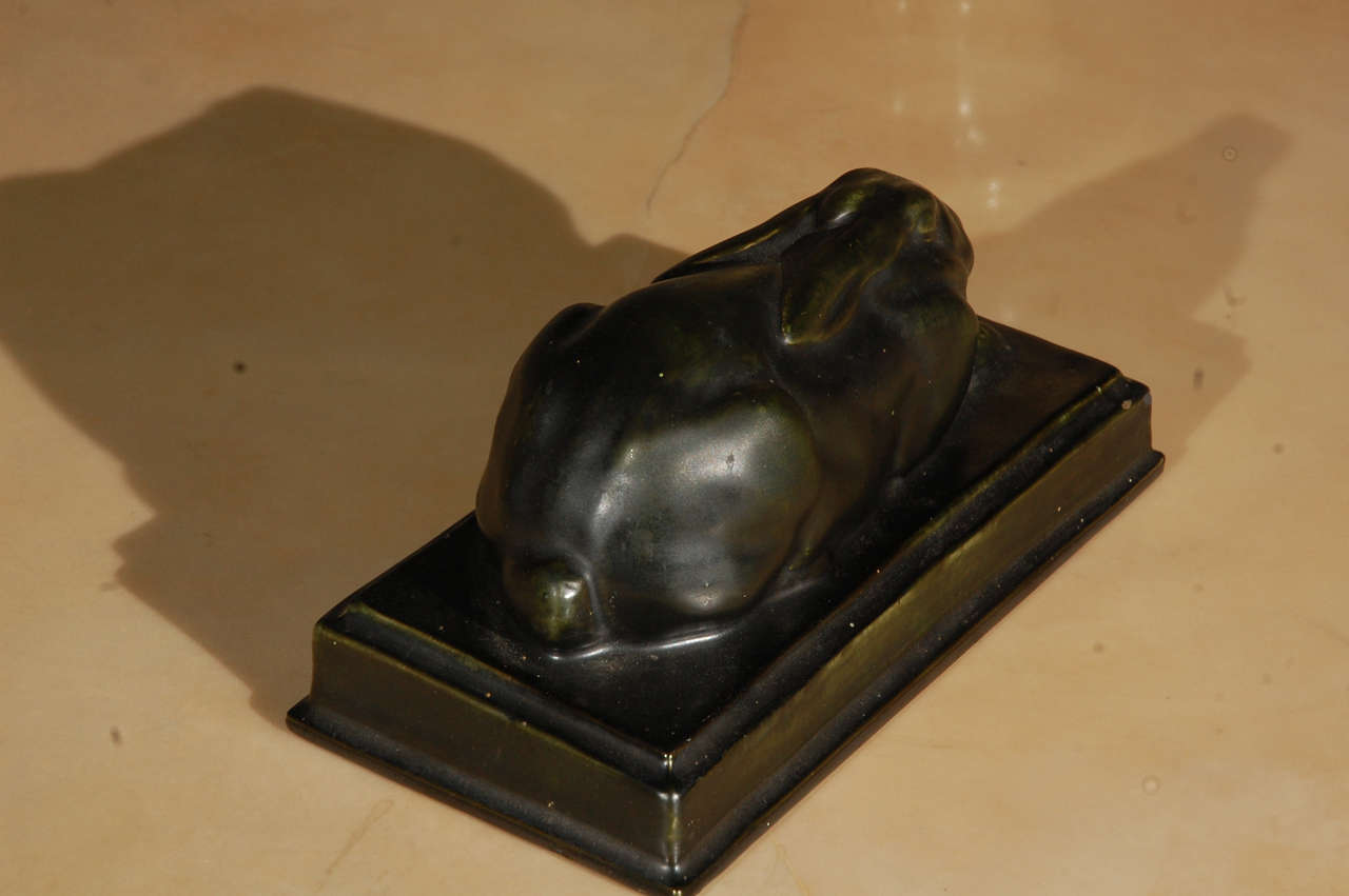 Pottery Sleeping Hare Sculpture For Sale