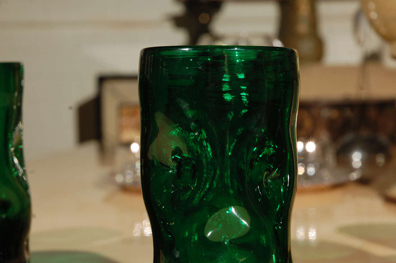 American Emerald Green Blenko Glassware Set
