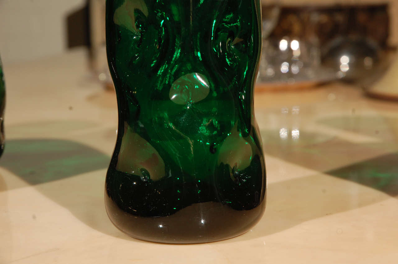 Emerald Green Blenko Glassware Set In Excellent Condition In Los Angeles, CA