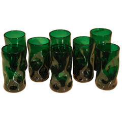 Emerald Green Blenko Glassware Set