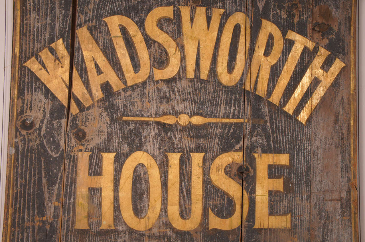 20th Century Wadsworth House  Sign For Sale