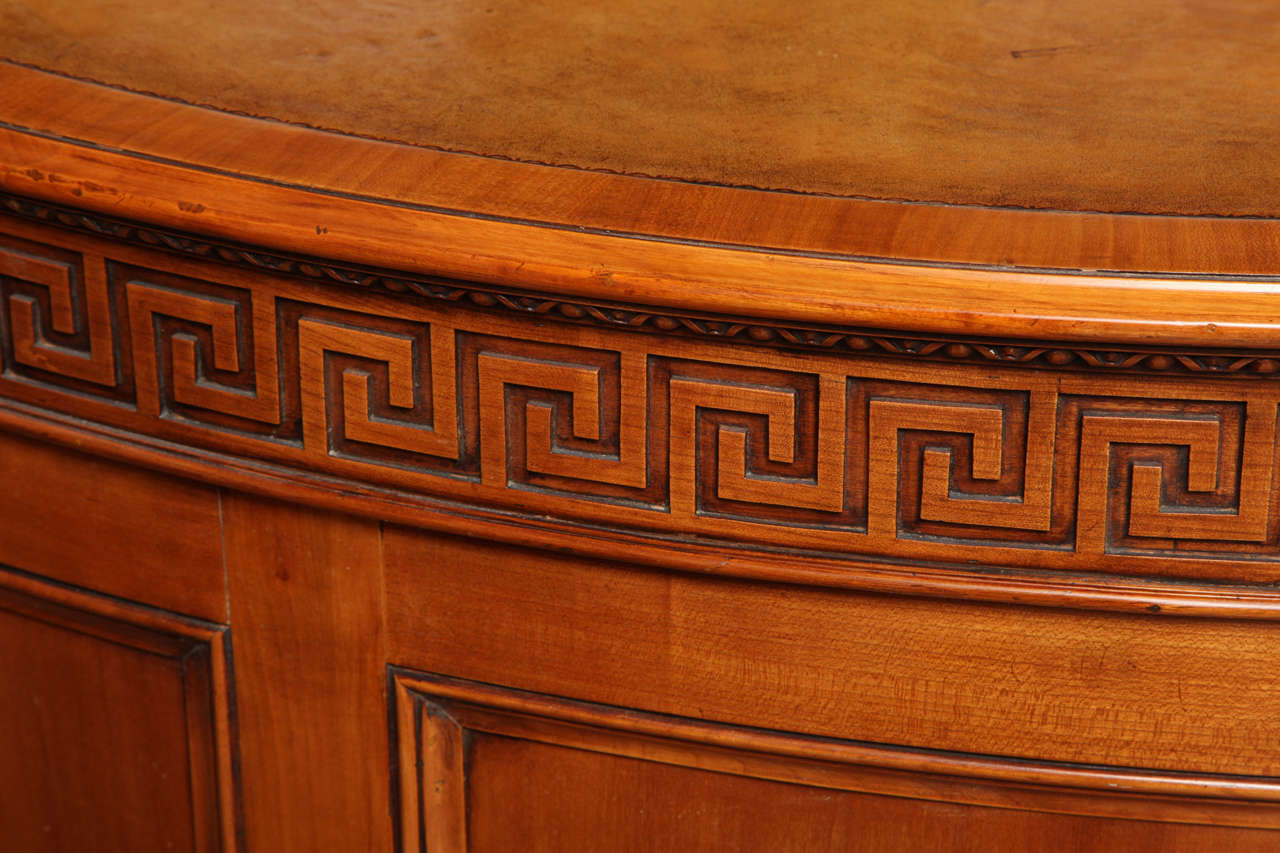 English 18th Century Style Fruitwood Horseshoe Shaped Desk For Sale