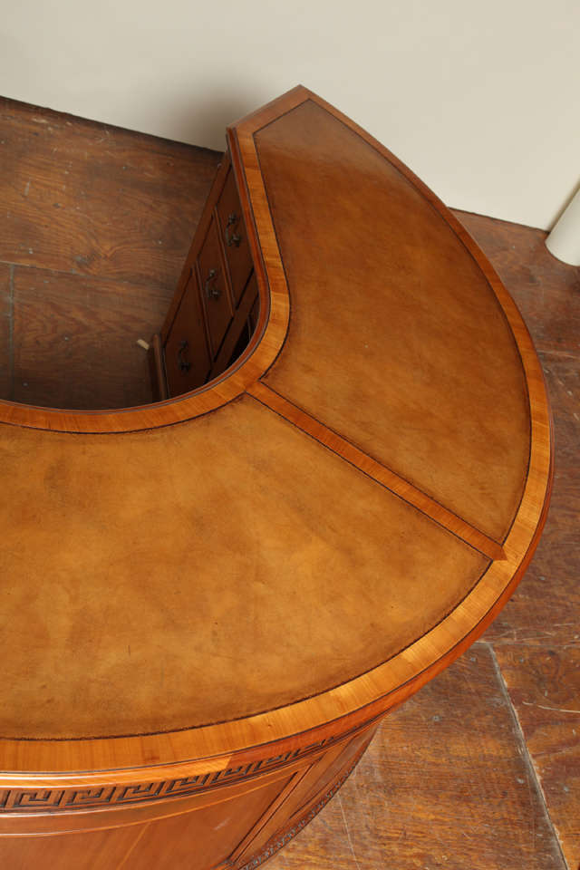 20th Century 18th Century Style Fruitwood Horseshoe Shaped Desk For Sale