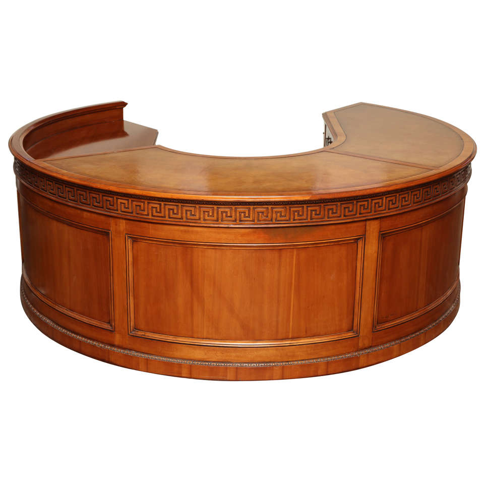 18th Century Style Fruitwood Horseshoe Shaped Desk For Sale