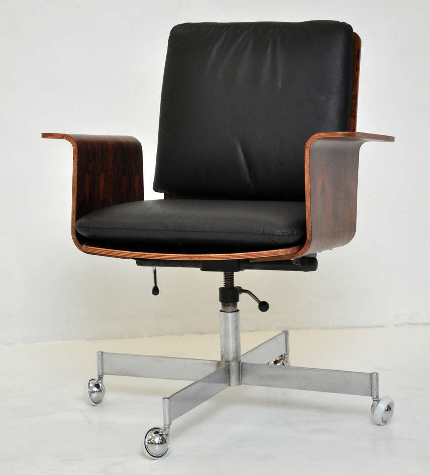 Rosewood desk chair France 1950's at 1stDibs 1950s office chair