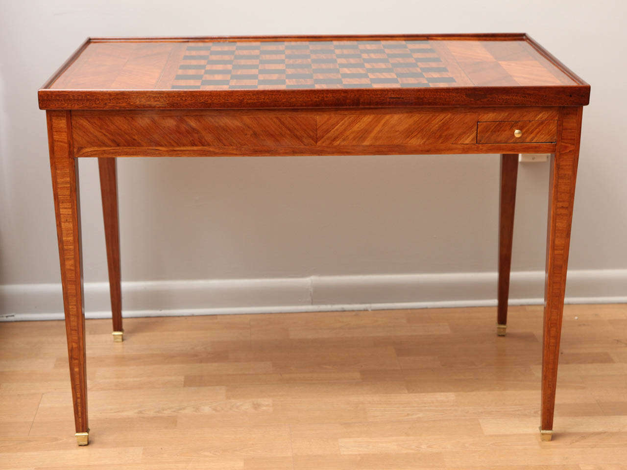 Fabulous Deco game table. Chess top flips over for cards or removed completely for backgammon.
