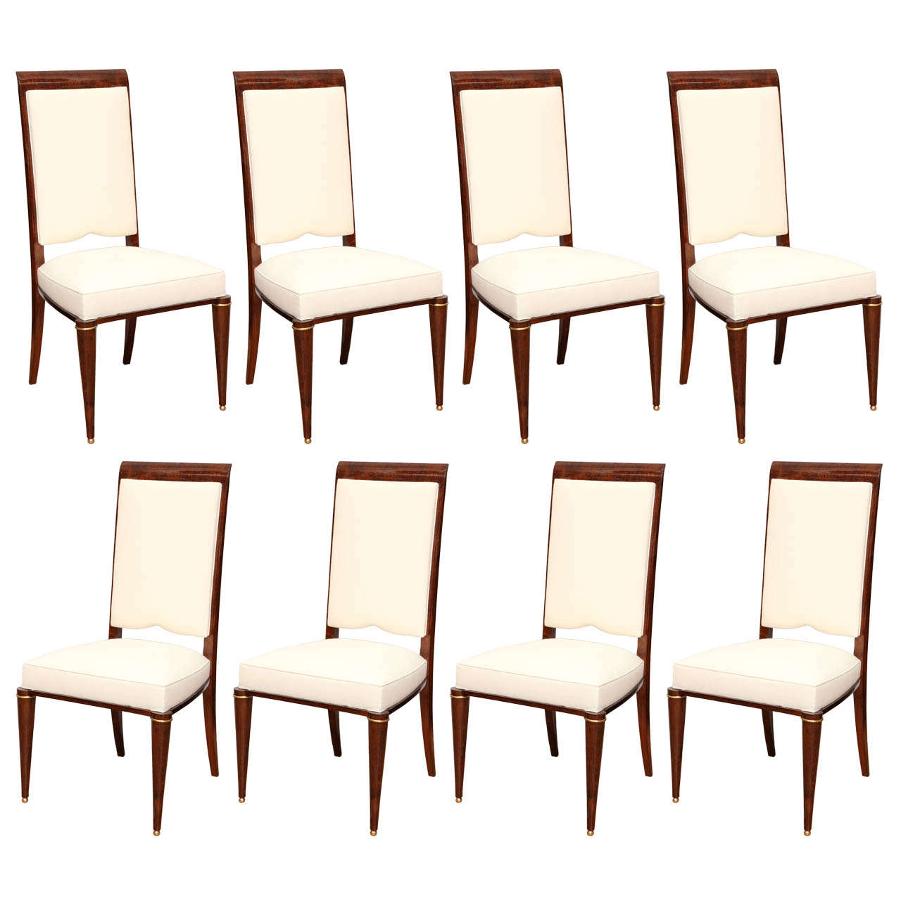 Suite of Eight French Art Deco Dining Chairs - 