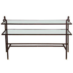 Two Tiered Textured Iron Console