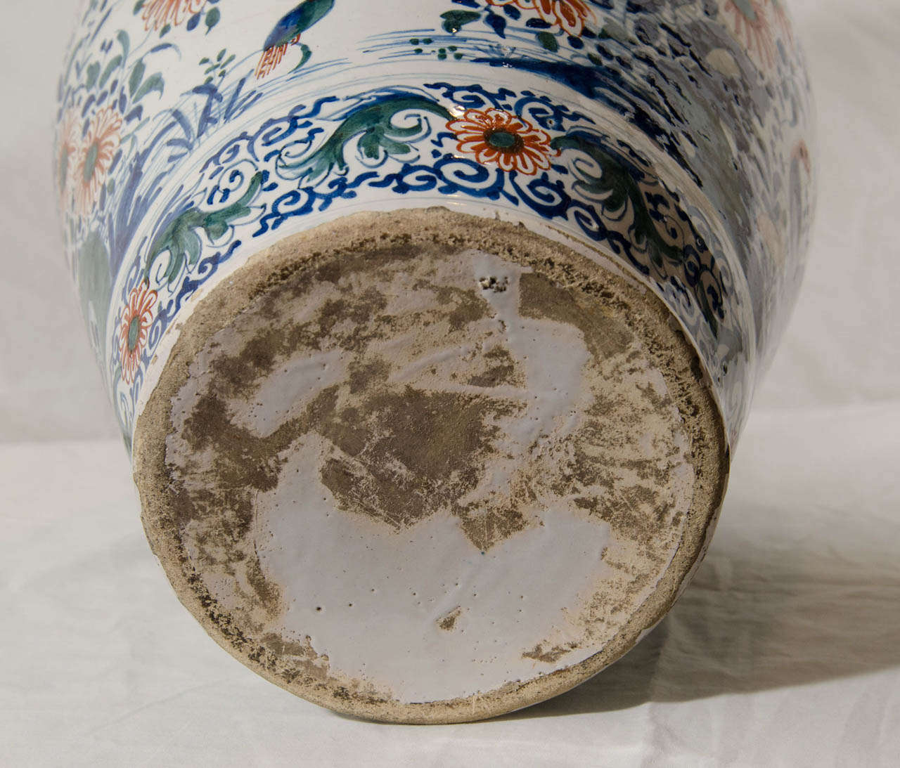 18th Century and Earlier A Pair of Dutch Delft Polychrome Covered Jars