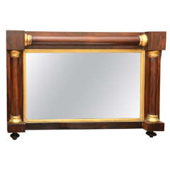 English Regency Rosewood & Gilt Overmantel Mirror