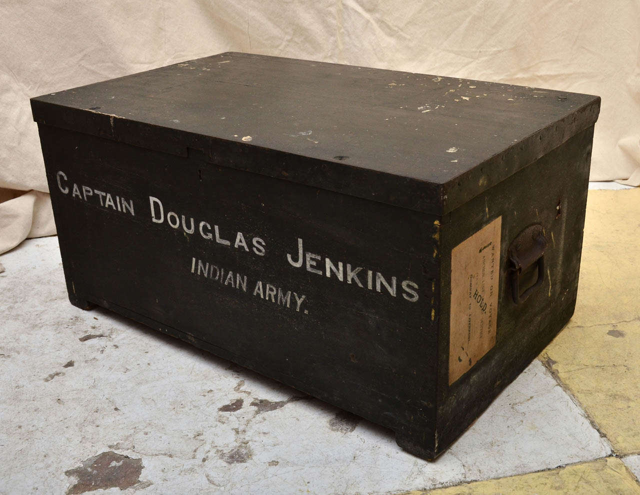 19th Century British Officers Trunk -- Inscribed 