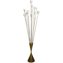Angelo Lelli Floor Lamp with Multiple Lights with White Shades