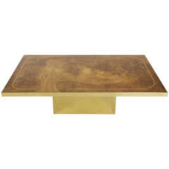 Signed Brass Coffee Table