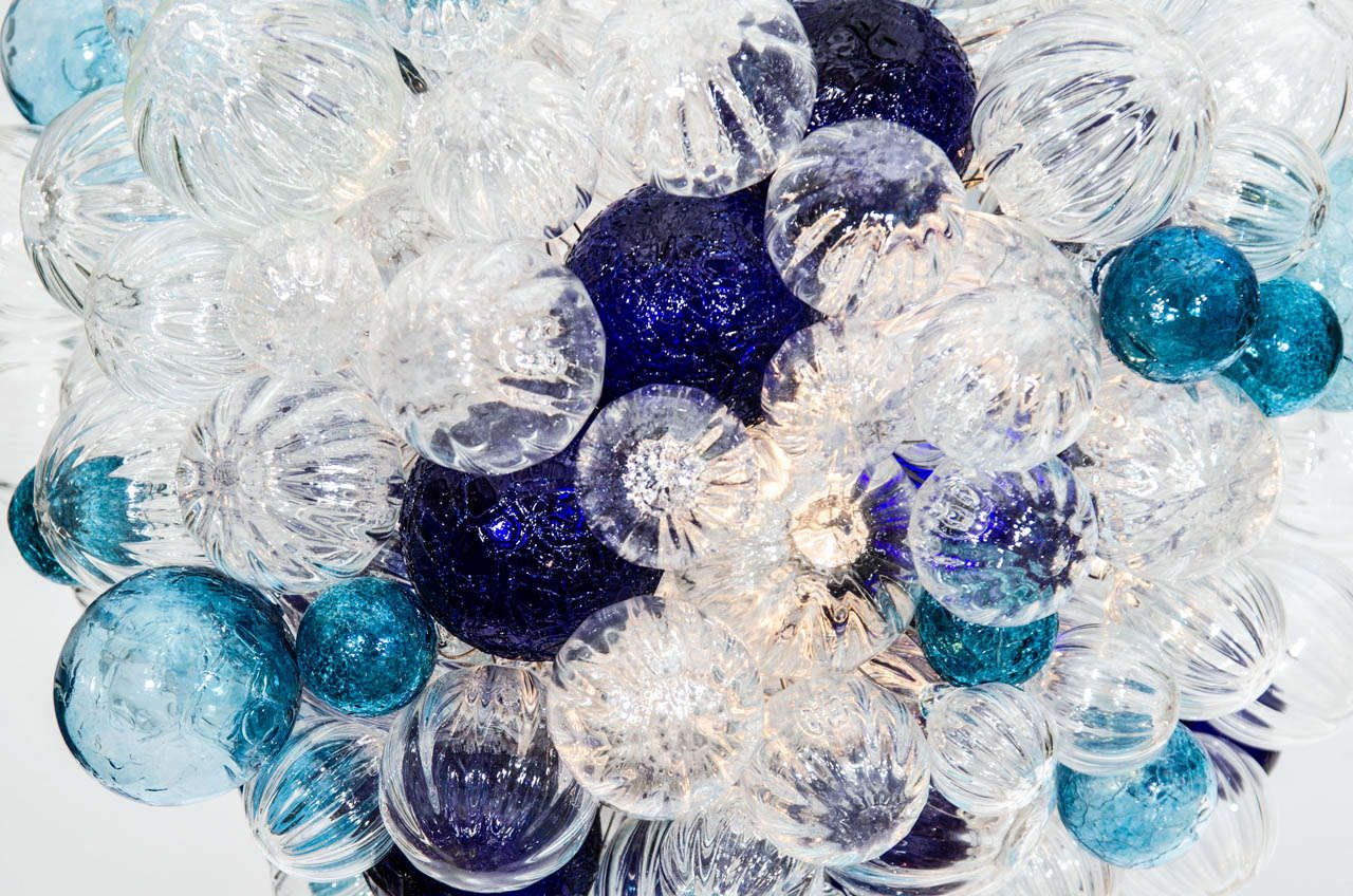 blue bubble chandelier