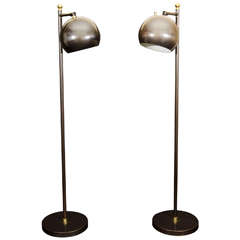 Gun Metal Finished Floor Lamps With Swivel Shades