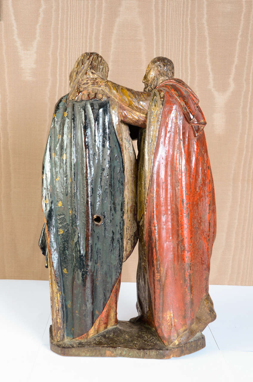 18th Century and Earlier Rare Couple of Carved Oak 17th Century German For Sale