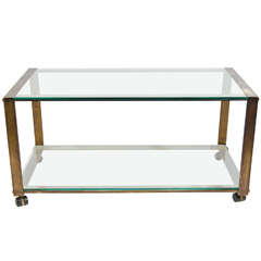 2-Shelf Rolling Low Table
