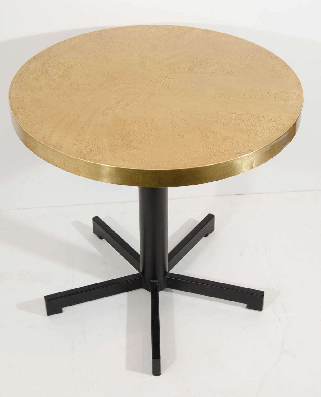 Round 5-Leg Brass & Iron Table