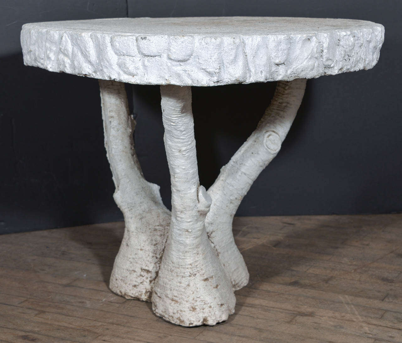 French white painted faux bois table.