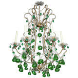 Continental Six Light Chandlier, w/unusual glass "fruit" pendants