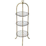 Metal and Brass Three Tier Table Etagere