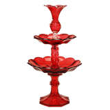 English 19th c. Cranberry Crystal 3 Part Centerpiece/Epergne
