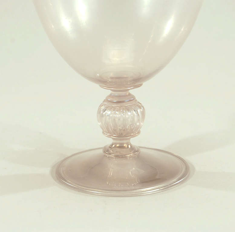 Venetian Hand Blown Covered Vase with Pear Finial In Excellent Condition In Great Barrington, MA