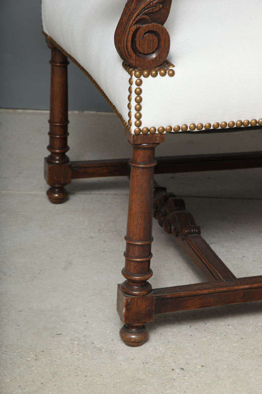 Pair 19th c. Louis XIII Armchairs or Fauteuils 1