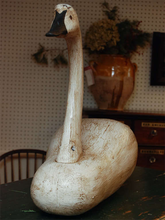 Folk Art Reproduction hand carved swan