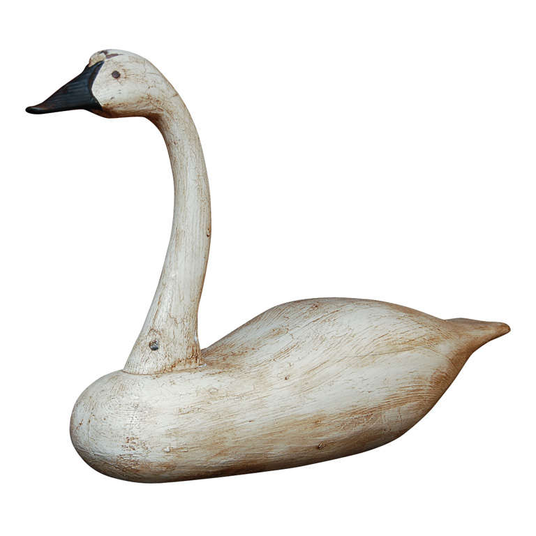 Reproduction hand carved swan