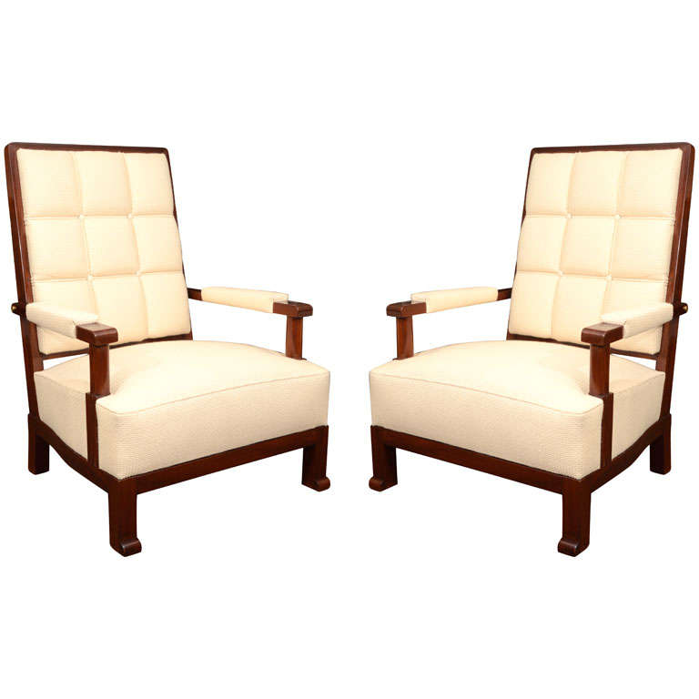 Pair of Armchairs in the Manner of Paul Dupre-Lafon For Sale