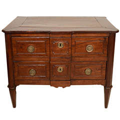 Louis XVI Walnut Two Drawer Commode