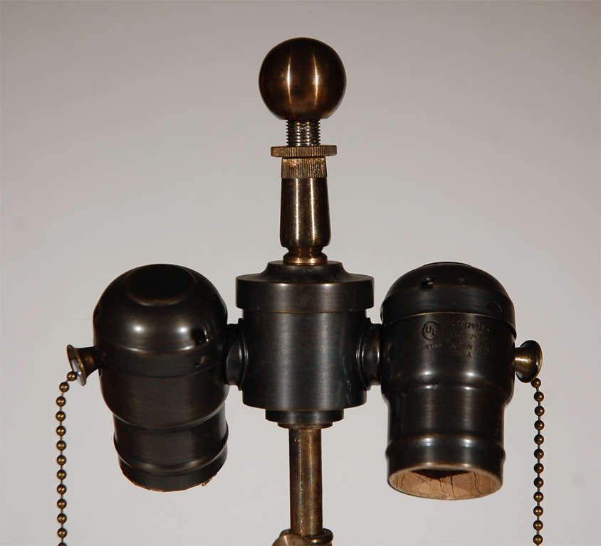 Pair of Porcelain Lattice Urn Form Table Lamps