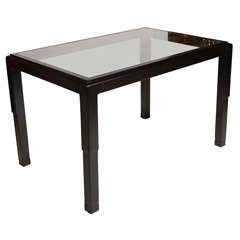 Ebonized Wood and Glass Side Table by William Haines